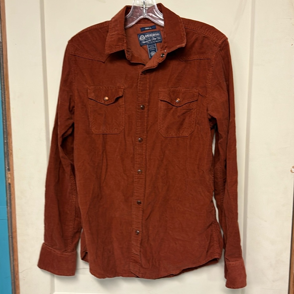 American Rag CIE Corduroy Snap shirt, Rust color